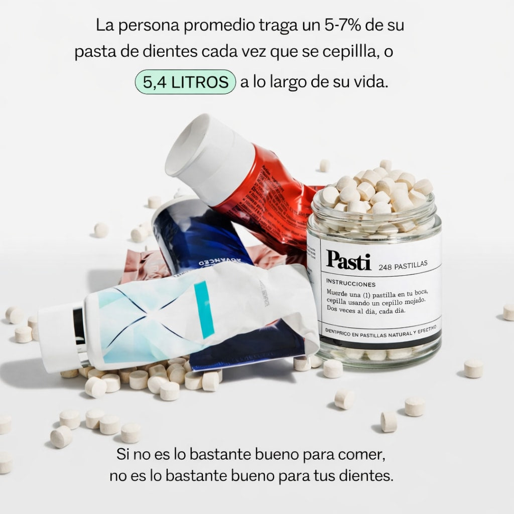 Pastillas de dentífrico sin flúor